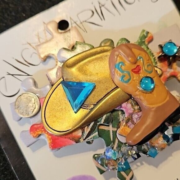 Enigma Jewelry - Enigma Creations puzzle piece pin very unique - handmade